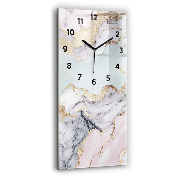 Modern vertical wall clock Pastel marble