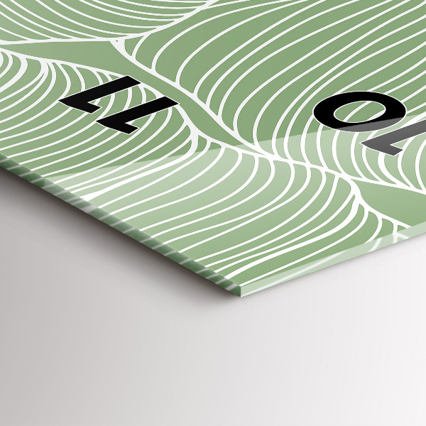 Modern vertical wall clock Leaves nature pattern