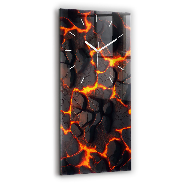 Modern vertical wall clock Lava volcano