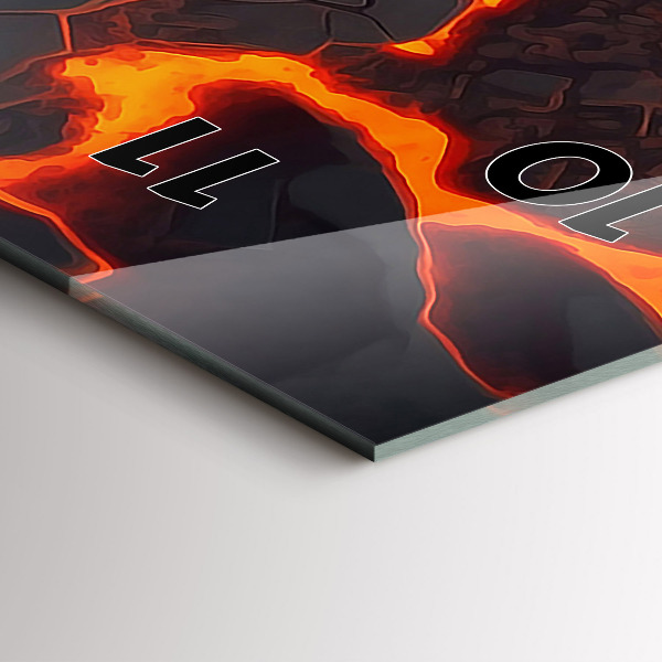 Modern vertical wall clock Lava volcano