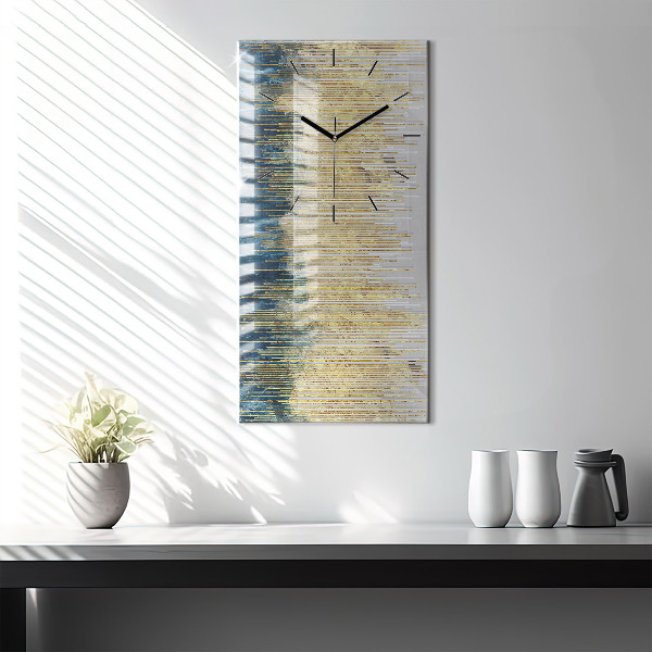 Modern vertical wall clock Decorative pattern and gold