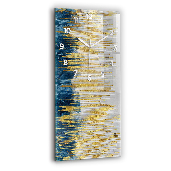 Modern vertical wall clock Decorative pattern and gold