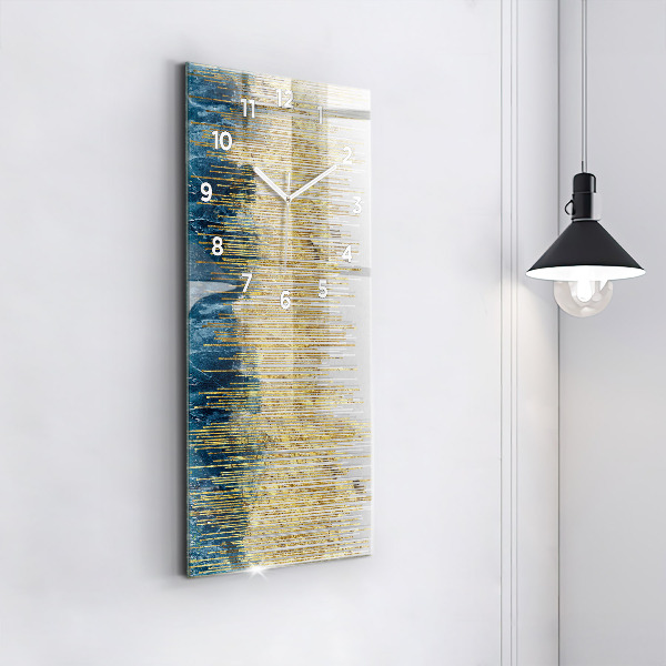 Modern vertical wall clock Decorative pattern and gold