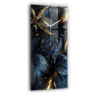 Modern vertical wall clock Decorative flowers