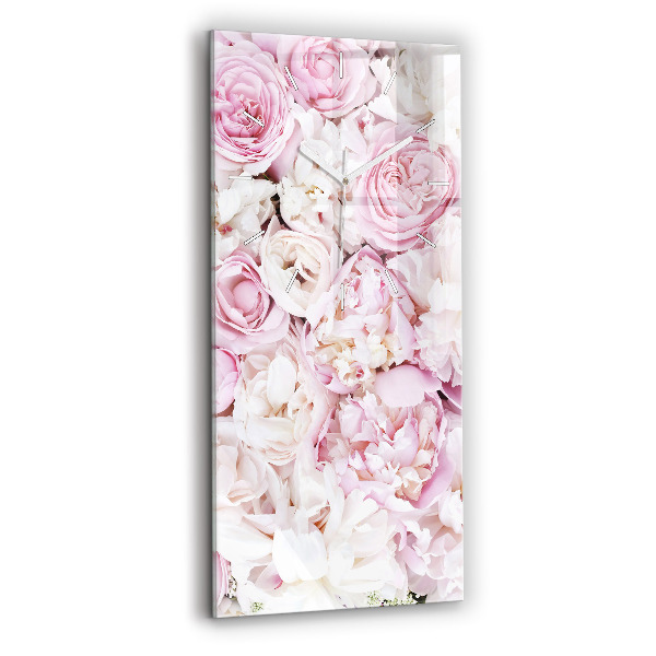 Modern vertical wall clock Decorative flowers