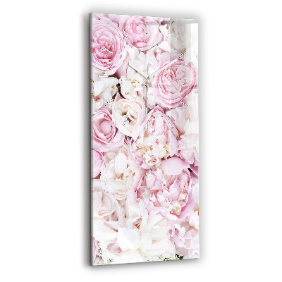 Modern vertical wall clock Decorative flowers