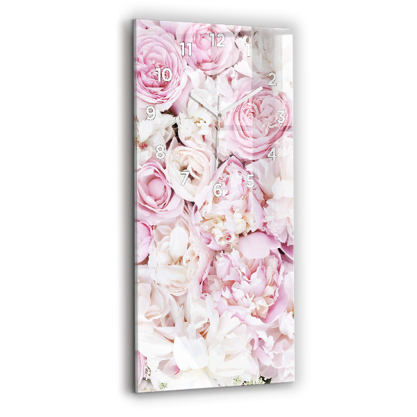Modern vertical wall clock Decorative flowers