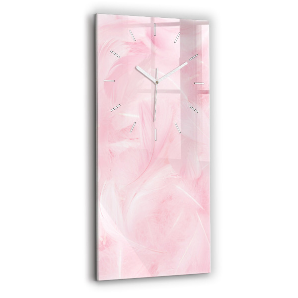 Modern vertical wall clock Feathers – abstract