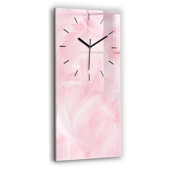 Modern vertical wall clock Feathers – abstract