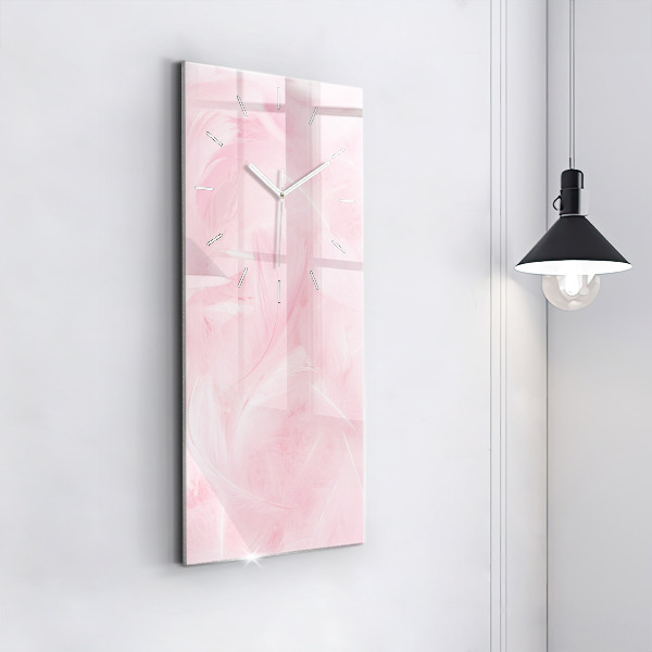 Modern vertical wall clock Feathers – abstract