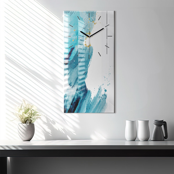 Modern vertical wall clock Brush strokes