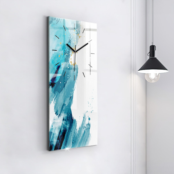 Modern vertical wall clock Brush strokes