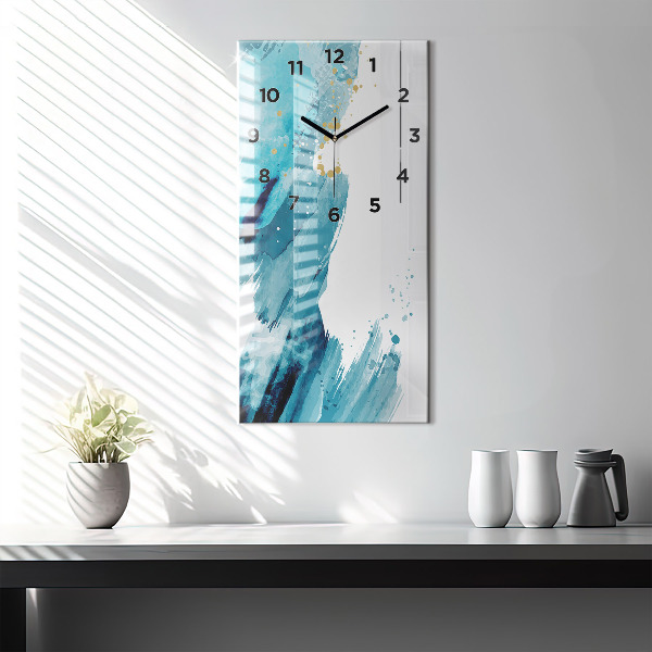Modern vertical wall clock Brush strokes