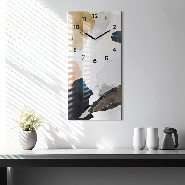 Modern vertical wall clock Abstraction spots