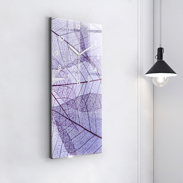 Modern vertical wall clock Leaves – nature