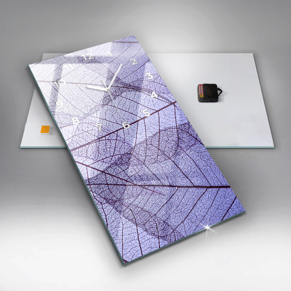 Modern vertical wall clock Leaves – nature