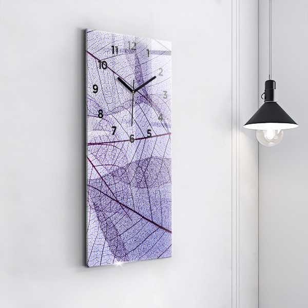 Modern vertical wall clock Leaves – nature