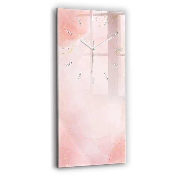 Modern vertical wall clock Pink marble