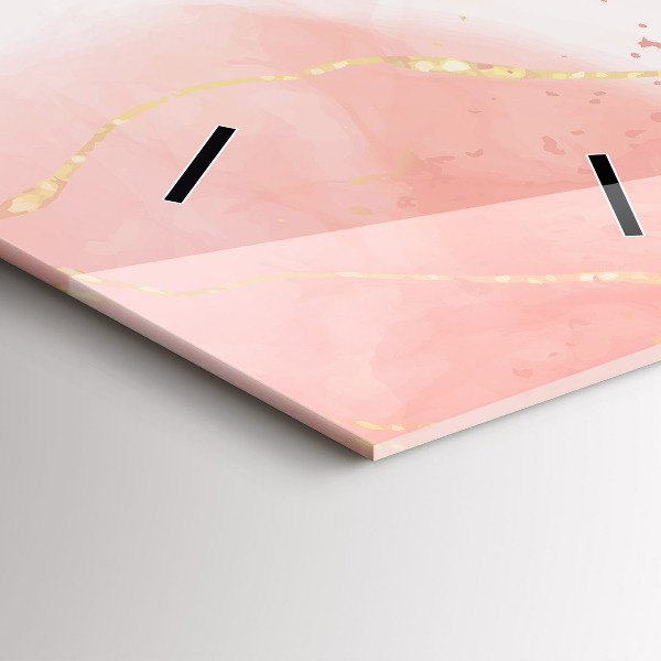 Modern vertical wall clock Pink marble
