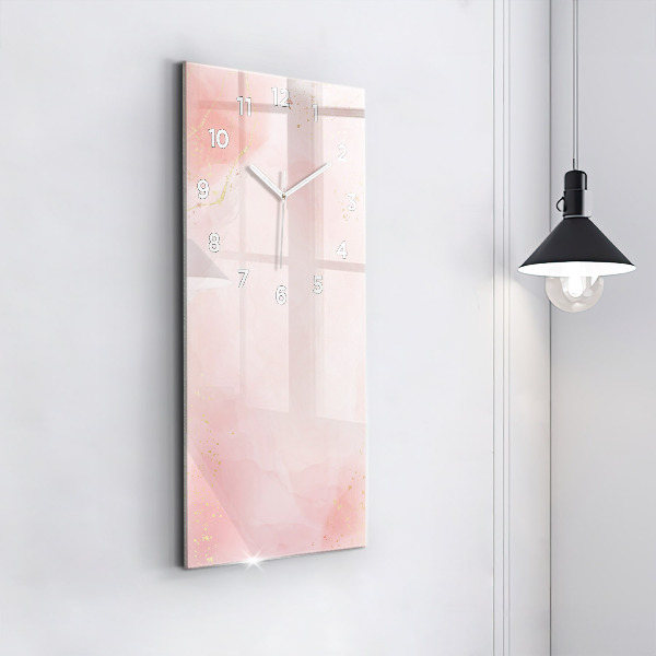 Modern vertical wall clock Pink marble