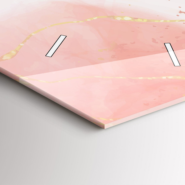 Modern vertical wall clock Pink marble