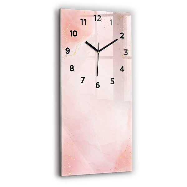 Modern vertical wall clock Pink marble