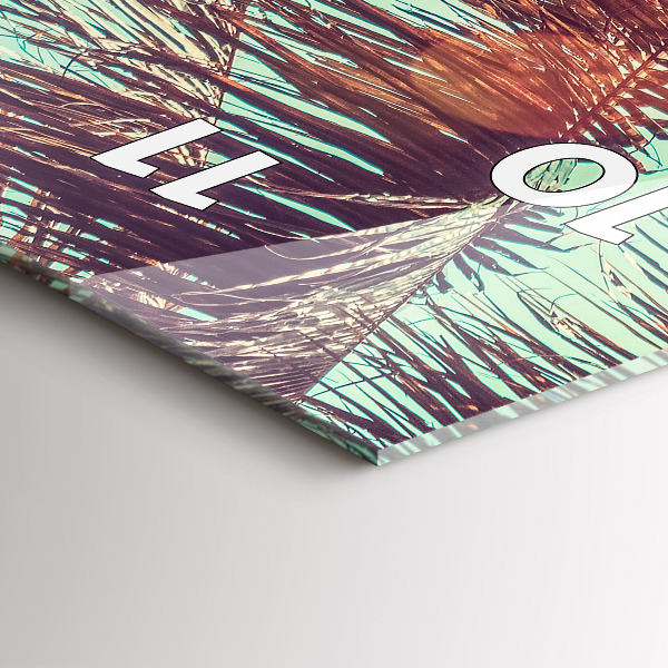 Modern vertical wall clock Tropical palm trees