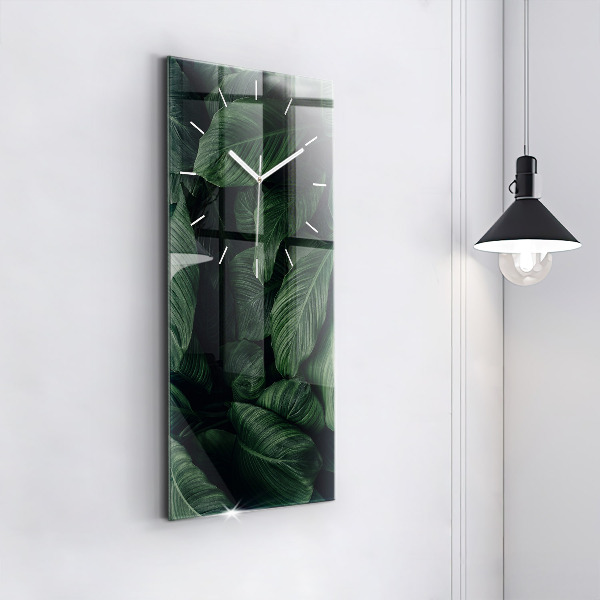 Modern vertical wall clock Tropical Monstera