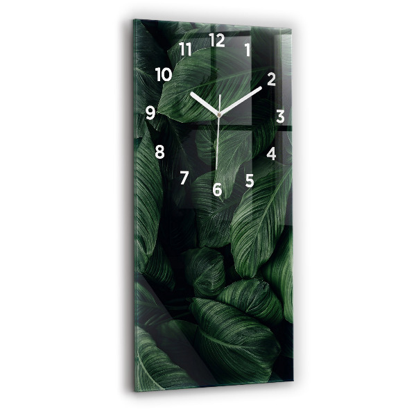 Modern vertical wall clock Tropical Monstera
