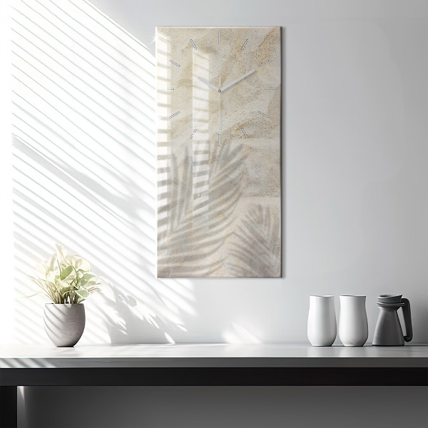 Modern vertical wall clock Palm tree shadow sand