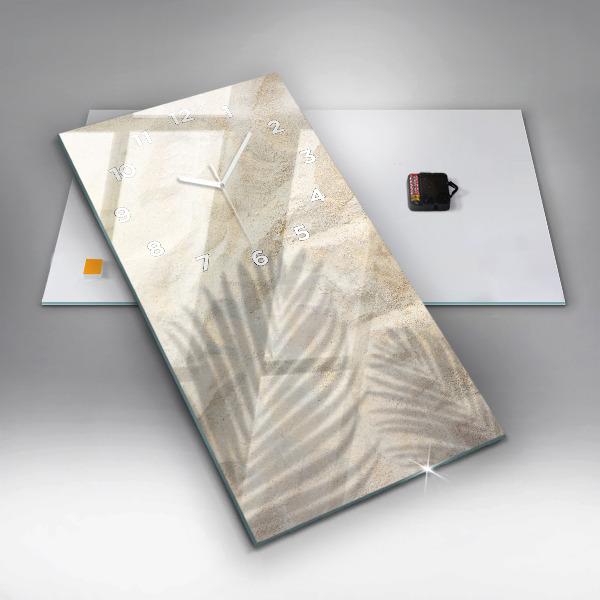 Modern vertical wall clock Palm tree shadow sand
