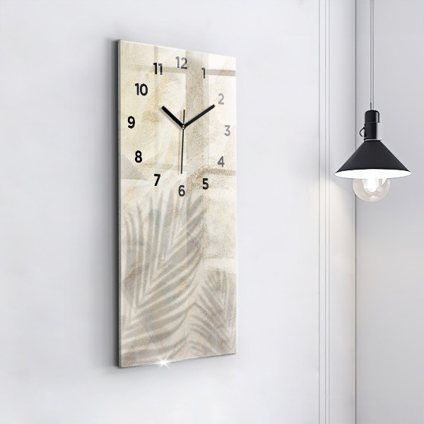 Modern vertical wall clock Palm tree shadow sand