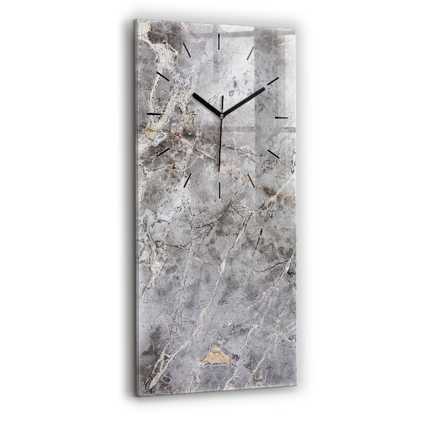 Modern vertical wall clock Gray granite marble