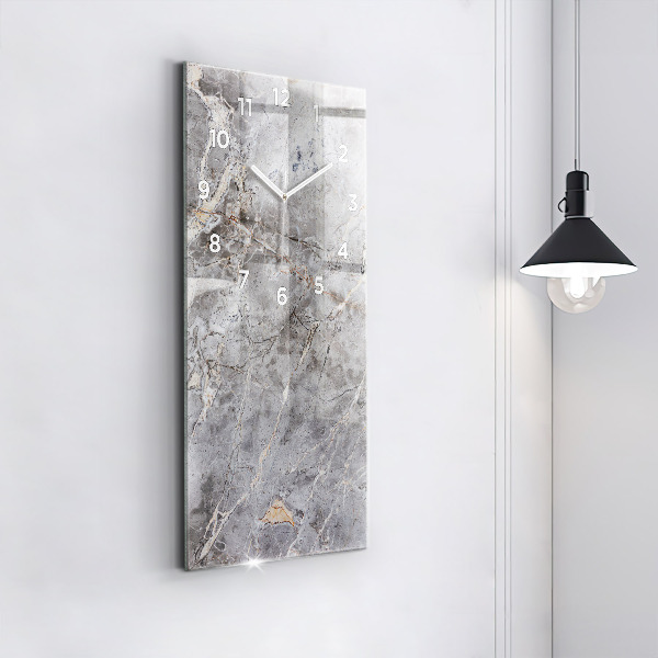 Modern vertical wall clock Gray granite marble