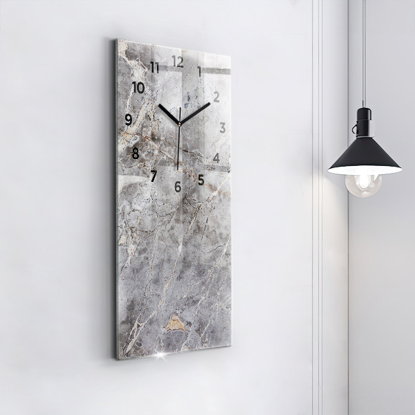 Modern vertical wall clock Gray granite marble