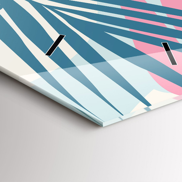 Modern vertical wall clock Pastel Leaves – Tropics