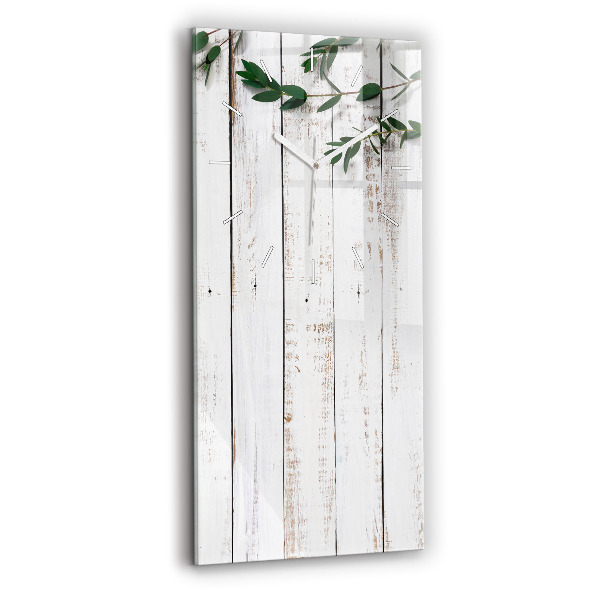 Modern vertical wall clock Light wooden boards