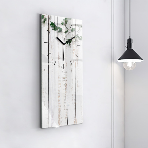 Modern vertical wall clock Light wooden boards