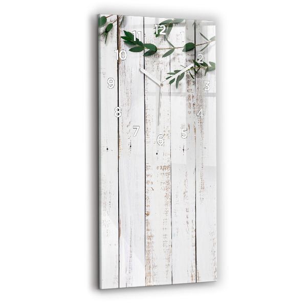 Modern vertical wall clock Light wooden boards
