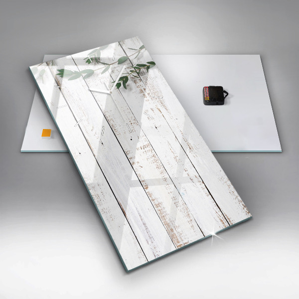 Modern vertical wall clock Light wooden boards