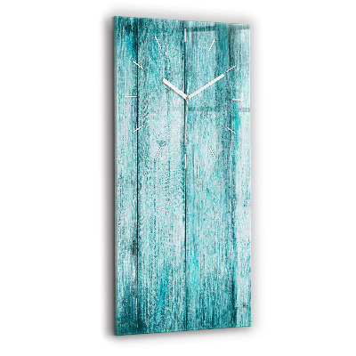 Modern vertical wall clock Blue old wood