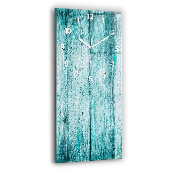Modern vertical wall clock Blue old wood