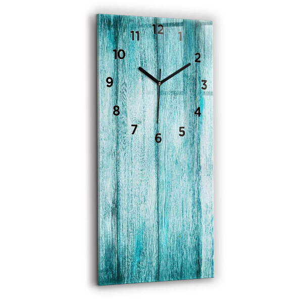 Modern vertical wall clock Blue old wood