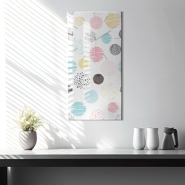 Modern vertical wall clock Geometric pattern