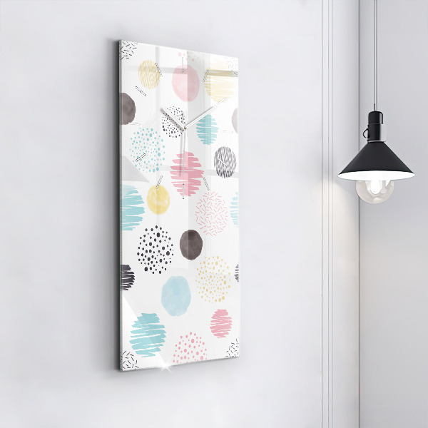 Modern vertical wall clock Geometric pattern
