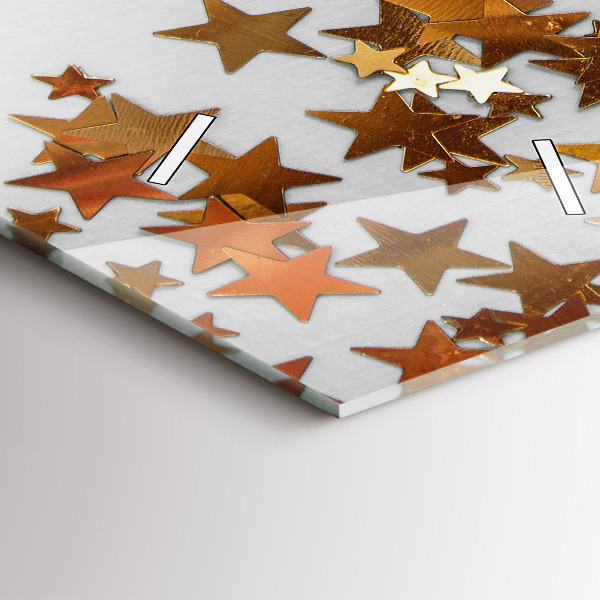 Modern vertical wall clock Stars on a light background