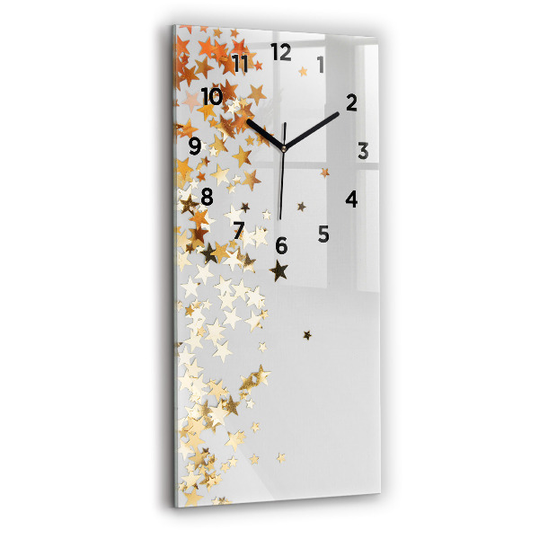 Modern vertical wall clock Stars on a light background