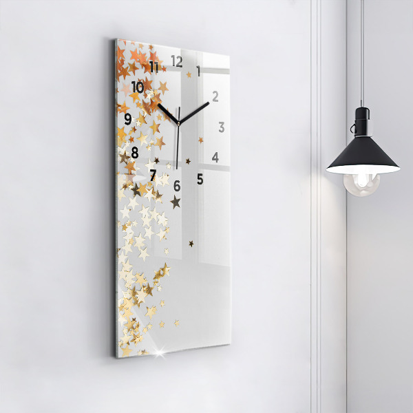 Modern vertical wall clock Stars on a light background