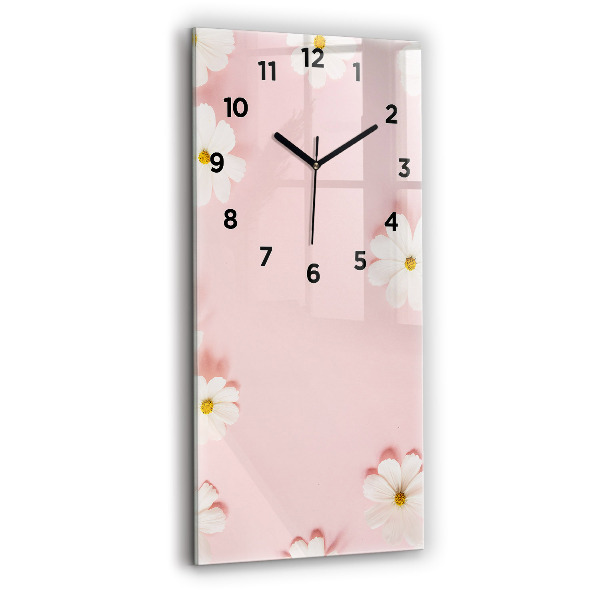 Modern vertical wall clock Daisy flowers