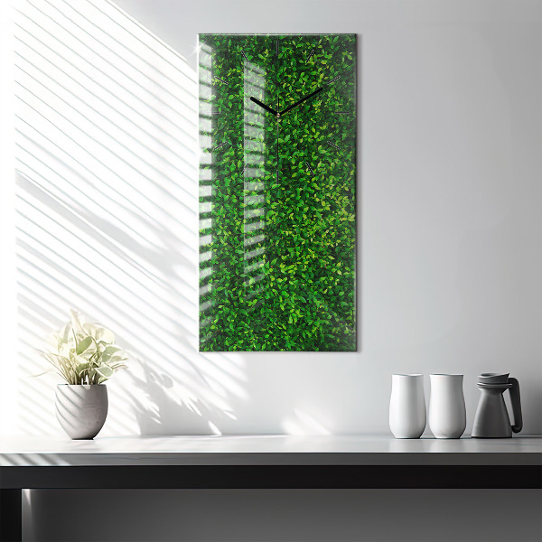 Modern vertical wall clock Hedge leaves